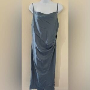 New Lulus Sleeveless Cocktail Midi Dress Sea Blue Size Medium